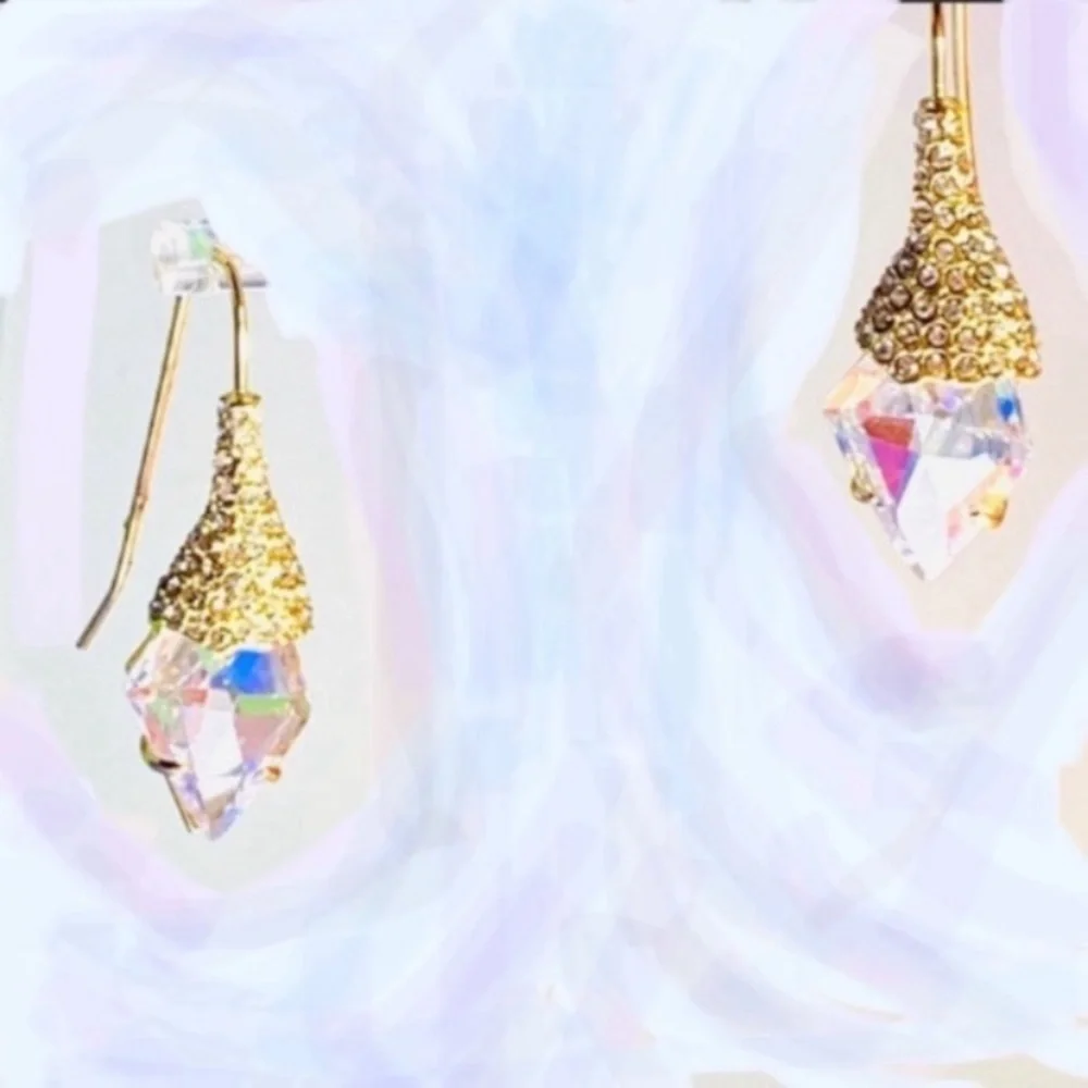 ALEXIS BITTAR NEW Infinite Shimmer Shield CZ Crystal Great Reviews Drop Earrings